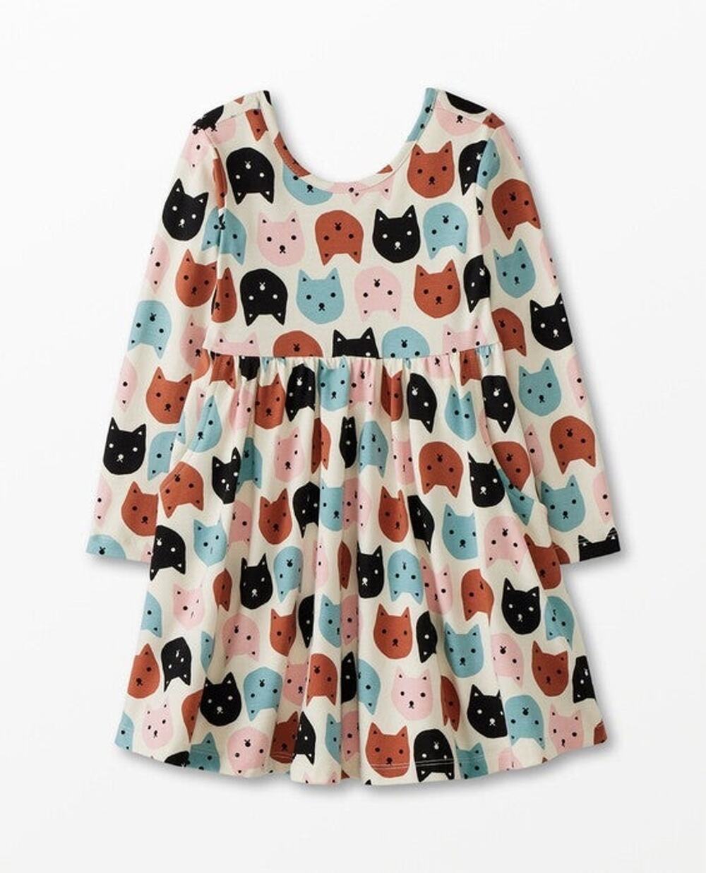 Hanna Andersson Girls' Skater Dress - Copy Cat Print, Size 12 (150cm)